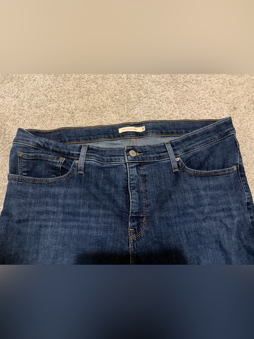 Levi’s 311 Shaping Skinny Jeans Womens Size 34 Dark Wash Stretch Denim - Picture 4 of 9